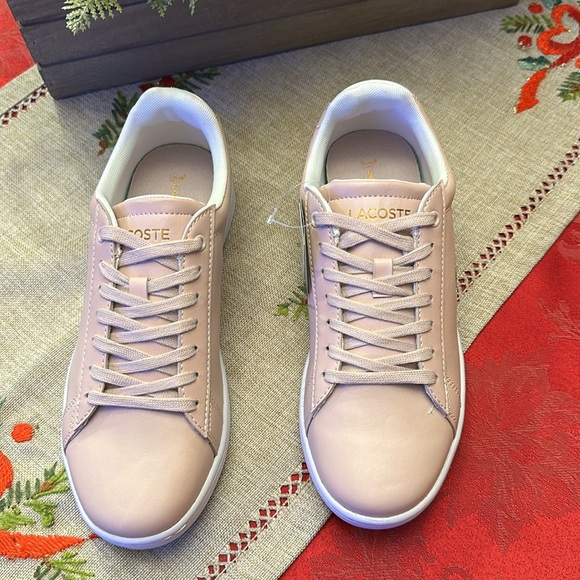 Lacoste Blush Pink Sneakers Sz 7.5 - Picture 4 of 10